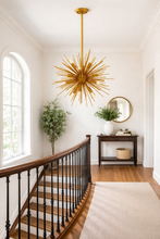 Load image into Gallery viewer, Spike Brass Finish Metal Pendant Light