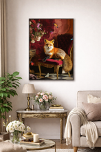 Load image into Gallery viewer, Living room with a painting of a fox on the wall, a sofa, and decorative items.