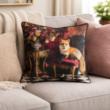 Load image into Gallery viewer, Decorative pillow with a fox design on a sofa