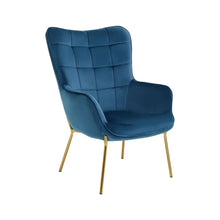 Load image into Gallery viewer, Stockholm Blue Velvet Chair