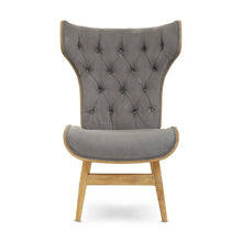 Load image into Gallery viewer, Vinsi Dark Grey Velvet Chair with Winged Back