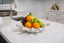 Load image into Gallery viewer, Fruit bowl with oranges, bananas, and grapes on a kitchen counter