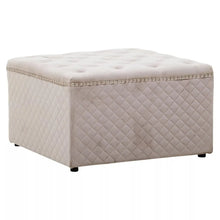 Load image into Gallery viewer, Zamora Square Mink Velvet Ottoman