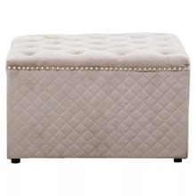 Load image into Gallery viewer, Zamora Square Mink Velvet Ottoman