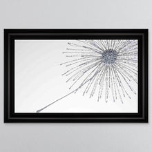 Load image into Gallery viewer, 3D Silver Cluster Blowing Dandelion On White Background Framed Wall Art 114*74cm