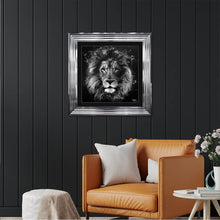 Load image into Gallery viewer, Monochrome Lion Head Framed Wall Art