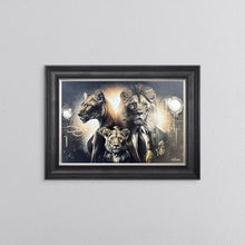 Load image into Gallery viewer, Gangster Lion Family Framed Wall Art 55*75cm