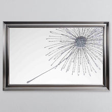 Load image into Gallery viewer, 3D Silver Cluster Blowing Dandelion On White Background Framed Wall Art 114*74cm