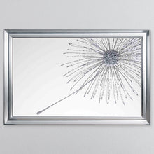 Load image into Gallery viewer, 3D Silver Cluster Blowing Dandelion On White Background Framed Wall Art 114*74cm