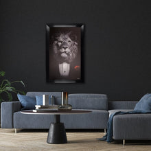 Load image into Gallery viewer, Black And White Lion Framed Wall Art