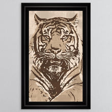 Load image into Gallery viewer, Textured Beige Tiger Framed Wall Art 114*74cm