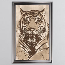 Load image into Gallery viewer, Textured Beige Tiger Framed Wall Art 114*74cm