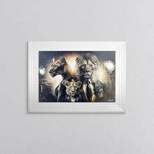 Load image into Gallery viewer, Gangster Lion Family Framed Wall Art 55*75cm
