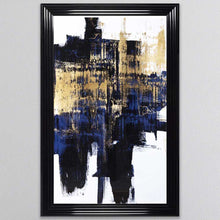 Load image into Gallery viewer, Dynamic Gold On Blue Framed Wall Art