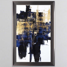 Load image into Gallery viewer, Dynamic Gold On Blue Framed Wall Art