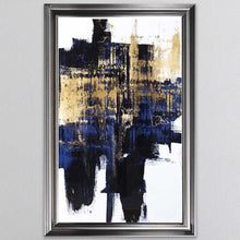 Load image into Gallery viewer, Dynamic Gold On Blue Framed Wall Art