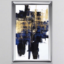 Load image into Gallery viewer, Dynamic Gold On Blue Framed Wall Art