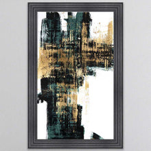 Load image into Gallery viewer, Infatuation Gold On Teal Framed Wall Art