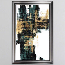 Load image into Gallery viewer, Infatuation Gold On Teal Framed Wall Art