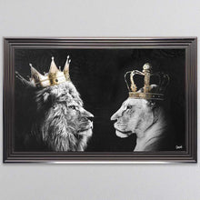 Load image into Gallery viewer, Lion And Lioness King And Queen Of The Jungle Framed Wall Art