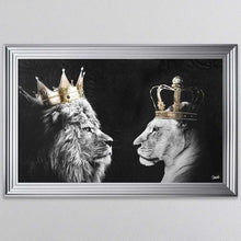 Load image into Gallery viewer, Lion And Lioness King And Queen Of The Jungle Framed Wall Art