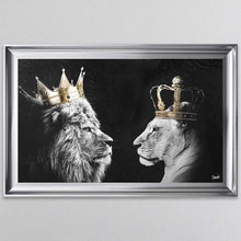 Load image into Gallery viewer, Lion And Lioness King And Queen Of The Jungle Framed Wall Art