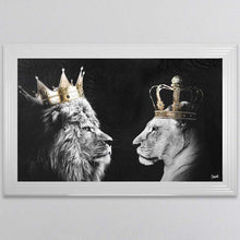 Load image into Gallery viewer, Lion And Lioness King And Queen Of The Jungle Framed Wall Art