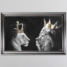 Load image into Gallery viewer, Lion And Lioness King And Queen Of The Jungle Framed Wall Art