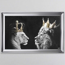 Load image into Gallery viewer, Lion And Lioness King And Queen Of The Jungle Framed Wall Art