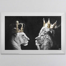 Load image into Gallery viewer, Lion And Lioness King And Queen Of The Jungle Framed Wall Art
