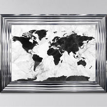Load image into Gallery viewer, Black And White Marble Map Framed Art Work