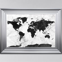 Load image into Gallery viewer, Black And White Marble Map Framed Art Work