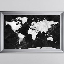 Load image into Gallery viewer, Black And White Marble Map Framed Wall Art