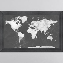 Load image into Gallery viewer, Dark Grey And White Marble Map Framed Wall Art 114*74cm