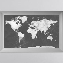Load image into Gallery viewer, Dark Grey And White Marble Map Framed Wall Art 114*74cm