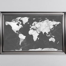 Load image into Gallery viewer, Dark Grey And White Marble Map Framed Wall Art 114*74cm