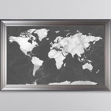 Load image into Gallery viewer, Dark Grey And White Marble Map Framed Wall Art 114*74cm