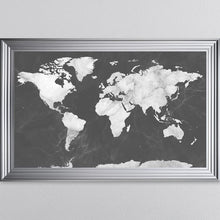 Load image into Gallery viewer, Dark Grey And White Marble Map Framed Wall Art 114*74cm