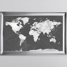 Load image into Gallery viewer, Dark Grey And White Marble Map Framed Wall Art 114*74cm