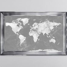 Load image into Gallery viewer, Light Grey And White Marble Map Framed Wall Art 114*74cm