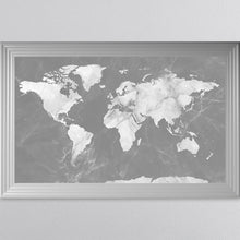Load image into Gallery viewer, Light Grey And White Marble Map Framed Wall Art 114*74cm