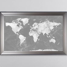 Load image into Gallery viewer, Light Grey And White Marble Map Framed Wall Art 114*74cm