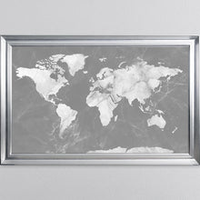 Load image into Gallery viewer, Light Grey And White Marble Map Framed Wall Art 114*74cm