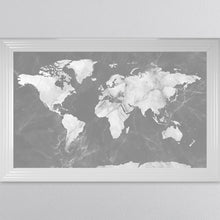 Load image into Gallery viewer, Light Grey And White Marble Map Framed Wall Art 114*74cm