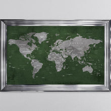 Load image into Gallery viewer, Green World Map Framed Wall Art 114*74cm