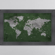 Load image into Gallery viewer, Green World Map Framed Wall Art 114*74cm