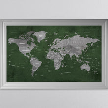Load image into Gallery viewer, Green World Map Framed Wall Art 114*74cm