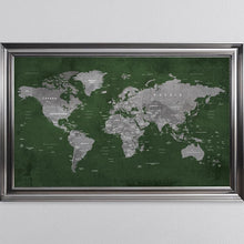 Load image into Gallery viewer, Green World Map Framed Wall Art 114*74cm