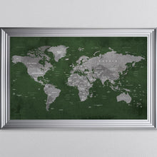 Load image into Gallery viewer, Green World Map Framed Wall Art 114*74cm
