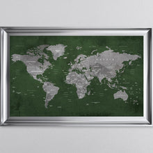 Load image into Gallery viewer, Green World Map Framed Wall Art 114*74cm